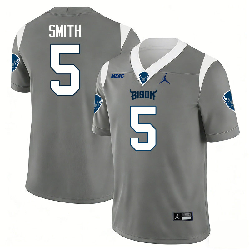 Howard Bison #5 Ja'Quavion Smith College Football Jerseys,Uniforms Stitched-Grey